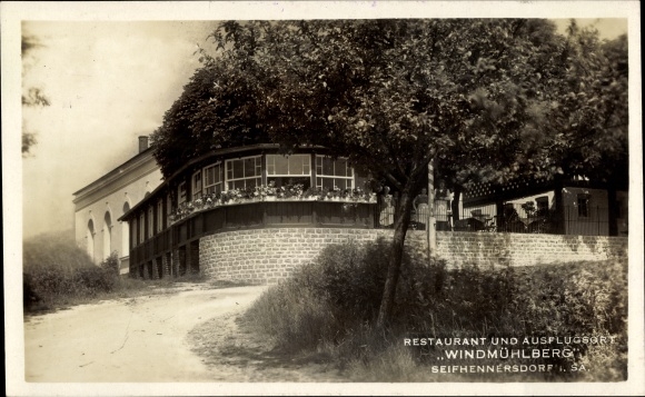 Postcard Seifhennersdorf in Saxony, Restaurant Windmühlenberg