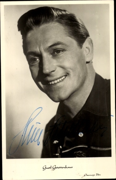 Postcard actor Gustl Gstettenbaur, Stark-Gstettenbaur, portrait, autograph