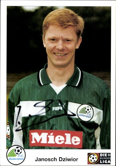 Autogrammkarte Fußballer Janosch Dziwior, FC Gütersloh, Autogramm