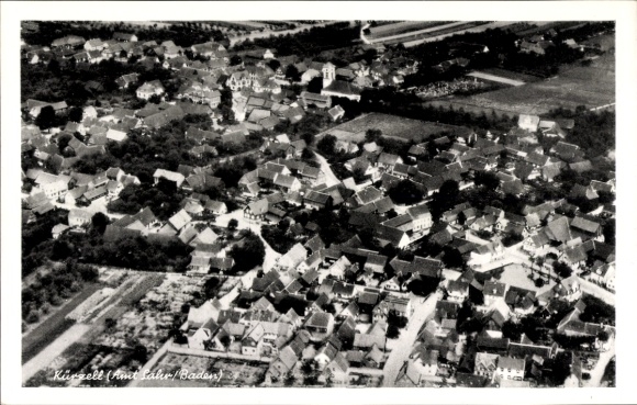 Postcard Kürzell Meißenheim Ortenaukreis, aerial photograph of the city