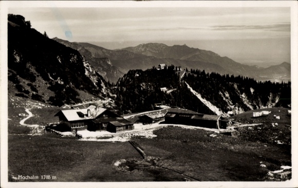 Postcard Lenggries in Upper Bavaria, Hochalm, overall view