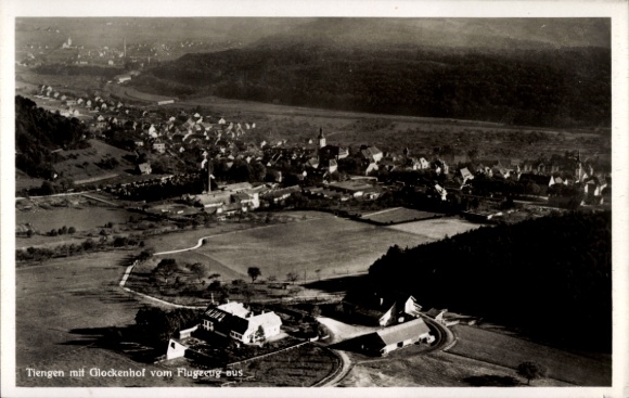 Postcard Waldshut Tiengen am Hochrhein, aerial photograph
