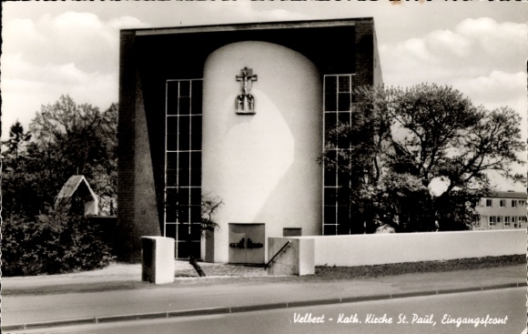 Postcard Velbert in the Rhineland, Catholic Church of St. Paul