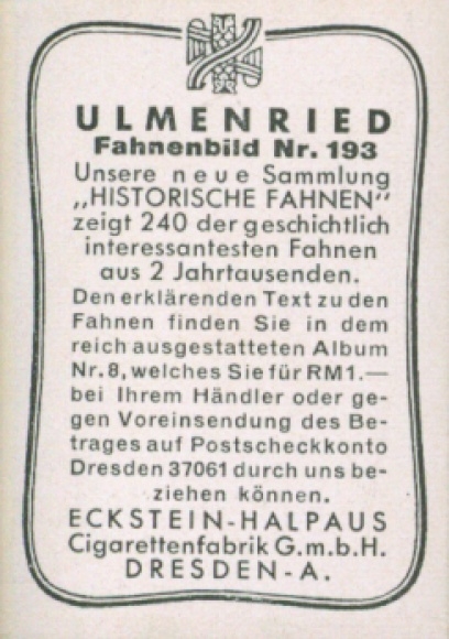 Collection picture Ulmenried flag picture No. 193, Spanish artillery flag around 1800