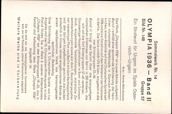 Collection picture Olympia 1936, handball game Austria versus Hungary