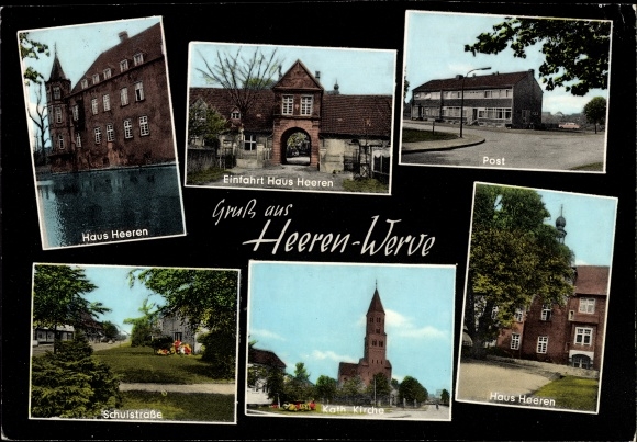 PC Heeren Werve Kamen in Westphalia, Heeren house, post office, Catholic church