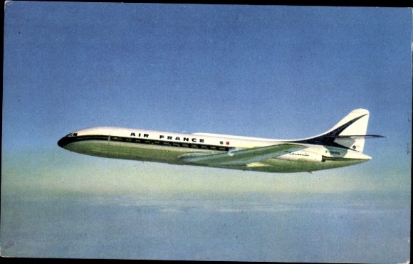 Postcard French passenger aircraft, Air France, Caravelle