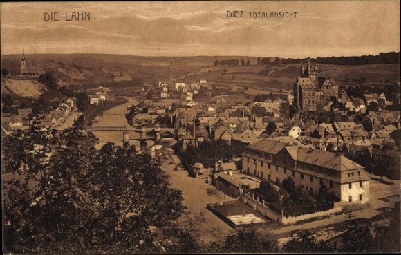 Ak Diez an der Lahn, Diez Stadtansicht, die Lahn,  Architektur, 