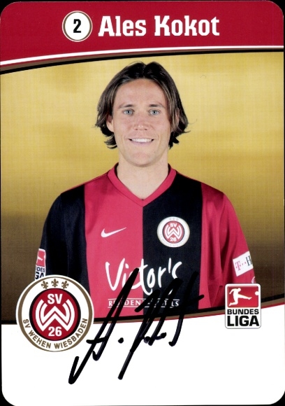 Autogrammkarte Fußballer Ales Kokot, SV Wehen Wiesbaden, Autogramm