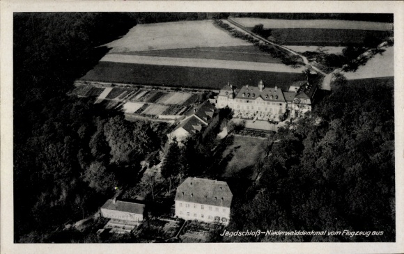 Rudesheim am Rhein, Niederwald Hunting Lodge National Monument, aerial photograph