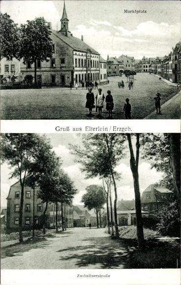 Ak Elterlein im Erzgebirge, Marktplatz, Zwönitzerstraße