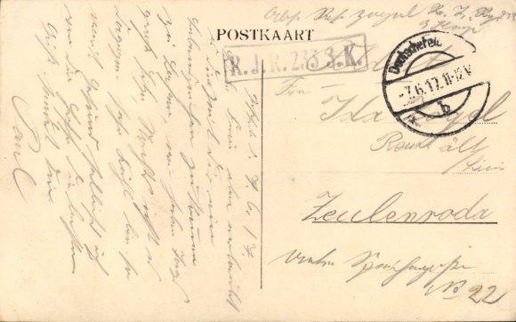 Postcard Staden West Flanders, train station, track view
