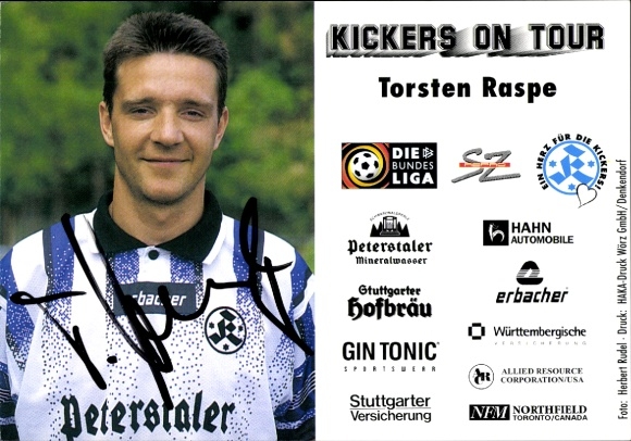 Autograph card footballer Torsten Raspe, SV Stuttgarter Kickers, autograph