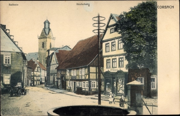 Postcard Korbach in Hesse, town hall, Stechebahn