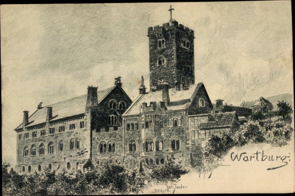Künstler Ak Jander, Carl, Lutherstadt Eisenach in Thüringen, Wartburg