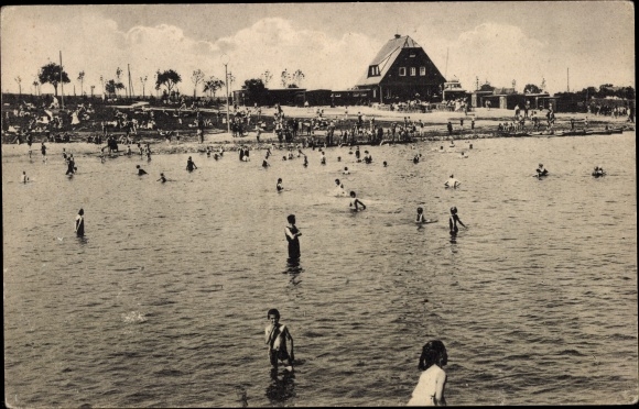 Postcard Olbersdorf in Saxony, Volksbad