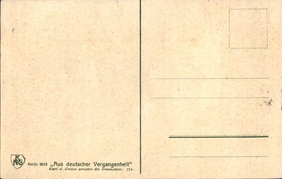 Postcard Charlemagne destroys the Irmin Column