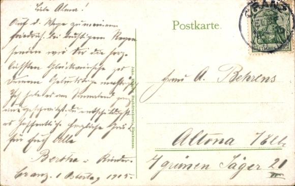 Postcard Hamburg Harburg Cranz, In the old ferry house