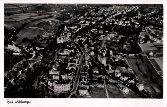 Postcard Bad Wildungen in Hesse, aerial photograph