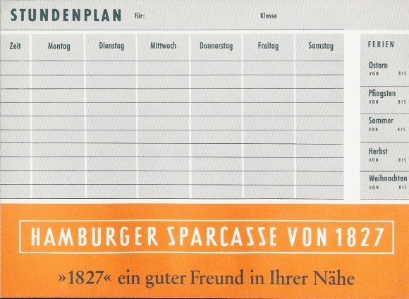 Timetable of the Hamburg Savings Bank from 1827, animal tracks, prints of wild animals around 1960