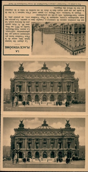 Uitvouwbare ansichtkaart Parijs IV, Place Vendôme, Maison Aine-Montaillé