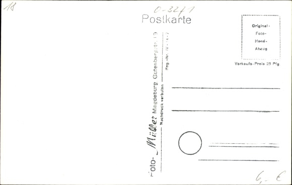 Postcard Waldrogäsen Wüstenjerichow Möckern in Saxony Anhalt, convalescent home, round room, photo Müller