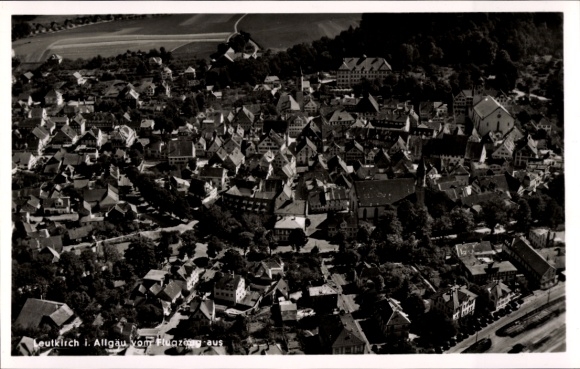 Postcard Leutkirch im Allgäu Württemberg, aerial photograph