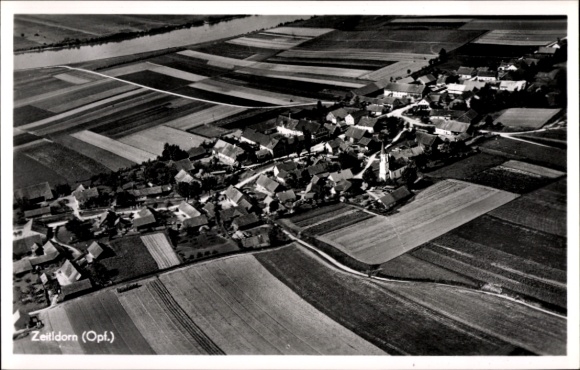 Ak Zeitldorn in der Oberpfalz Kirchroth Niederbayern, Fliegeraufnahme