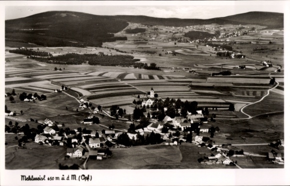 Postcard Mehlmeisel in the Fichtelgebirge, aerial photograph