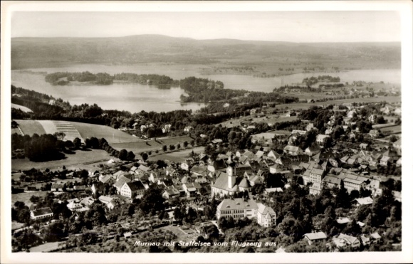 Postcard Murnau am Staffelsee, aerial photograph