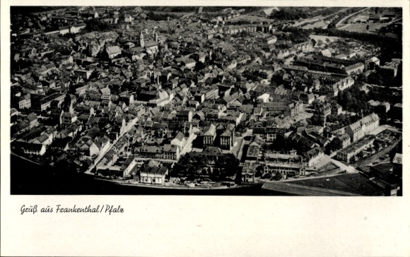 Ak Frankenthal Pfalz, Fliegeraufnahme