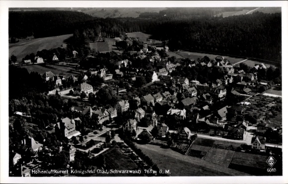 Postcard Königsfeld im Schwarzwald Baden, aerial photograph