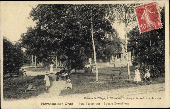 Ak Morsang sur Orge Essonne, Parc Beauséjour, Square