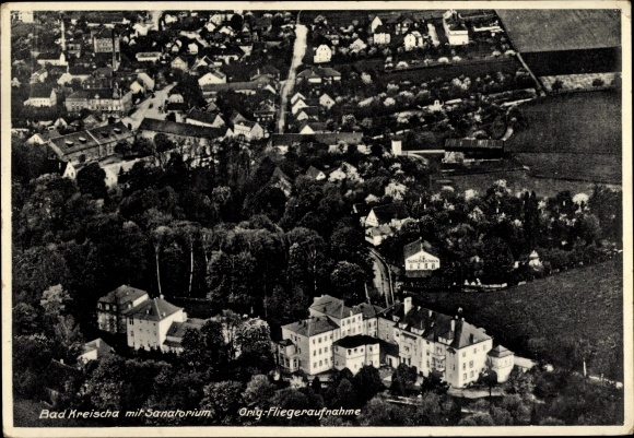 PC Kreischa near Dresden, partial view, sanatorium, aerial photo