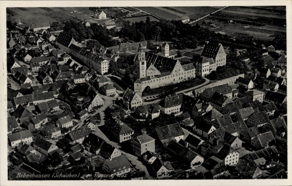 Ak Babenhausen Schwaben, Luftaufnahme