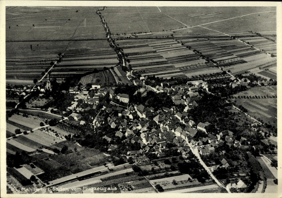Postcard Völkersbach Malsch in Baden, Mahlberg, aerial photograph