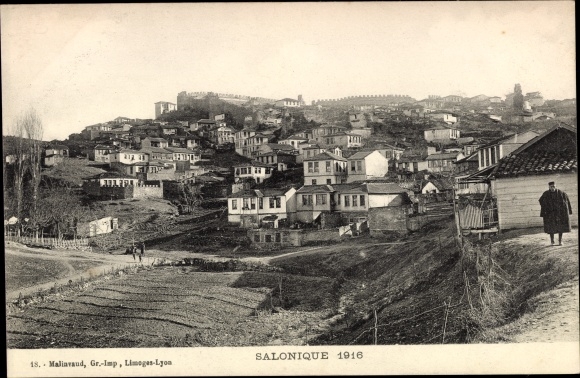 KP Saloniki Saloniki Grecja, widok na miasto 1916
