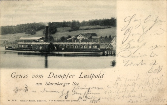 Postcard Starnberger See Oberbayern, Dampfer Luitpold