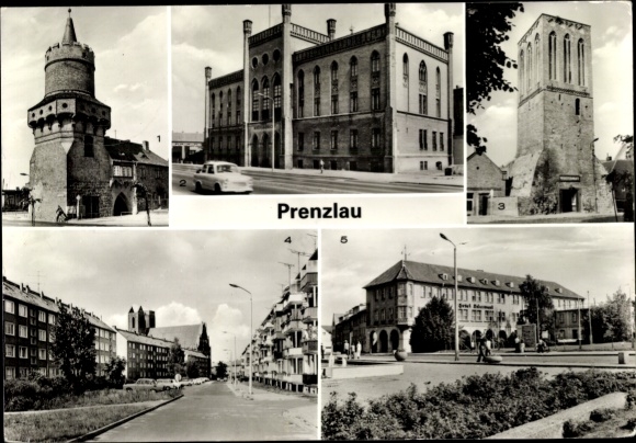 Postcard Prenzlau in the Uckermark, historical buildings, city view, sights
