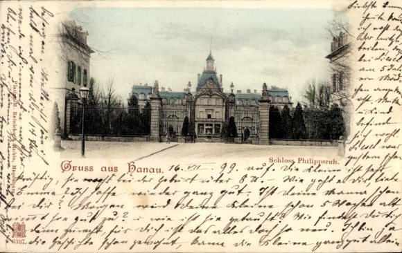 Ak Hanau am Main, Schloss Philippsruh,  Architektur,  aus Hanau