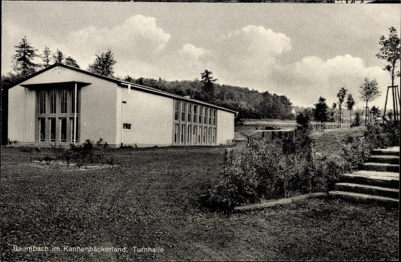 Postcard Baumbach in the Westerwald, gym