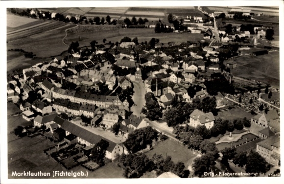 Postcard Marktleuthen in the Fichtelgebirge, aerial photograph
