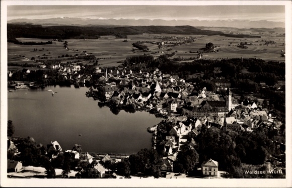 Postcard Bad Waldsee in Upper Swabia Württemberg, aerial photograph