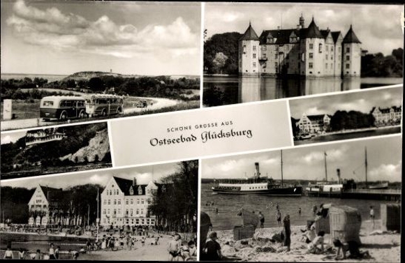10 alte Ak Glücksburg, diverse Ansichten