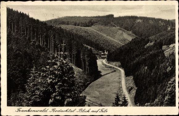 Ak Steinwiesen in Oberfranken, Fels im Rodachtal, Frankenwald