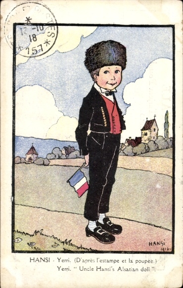 Artist Postcard Hansi, Yerri, Boy in Alsatian Folk Costume