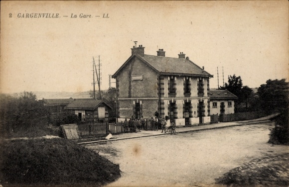 Postcard Gargenville Yvelines, Gare