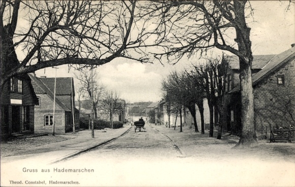 Ak Hademarschen in Holstein, Straßenpartie