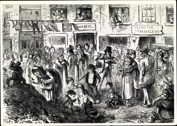 Sammelbild Raubstaat England, Nr. 49, Hier hält König Cholera Hof