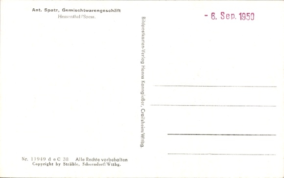 Postcard Hessenthal Mespelbrunn in the Spessart, aerial photograph